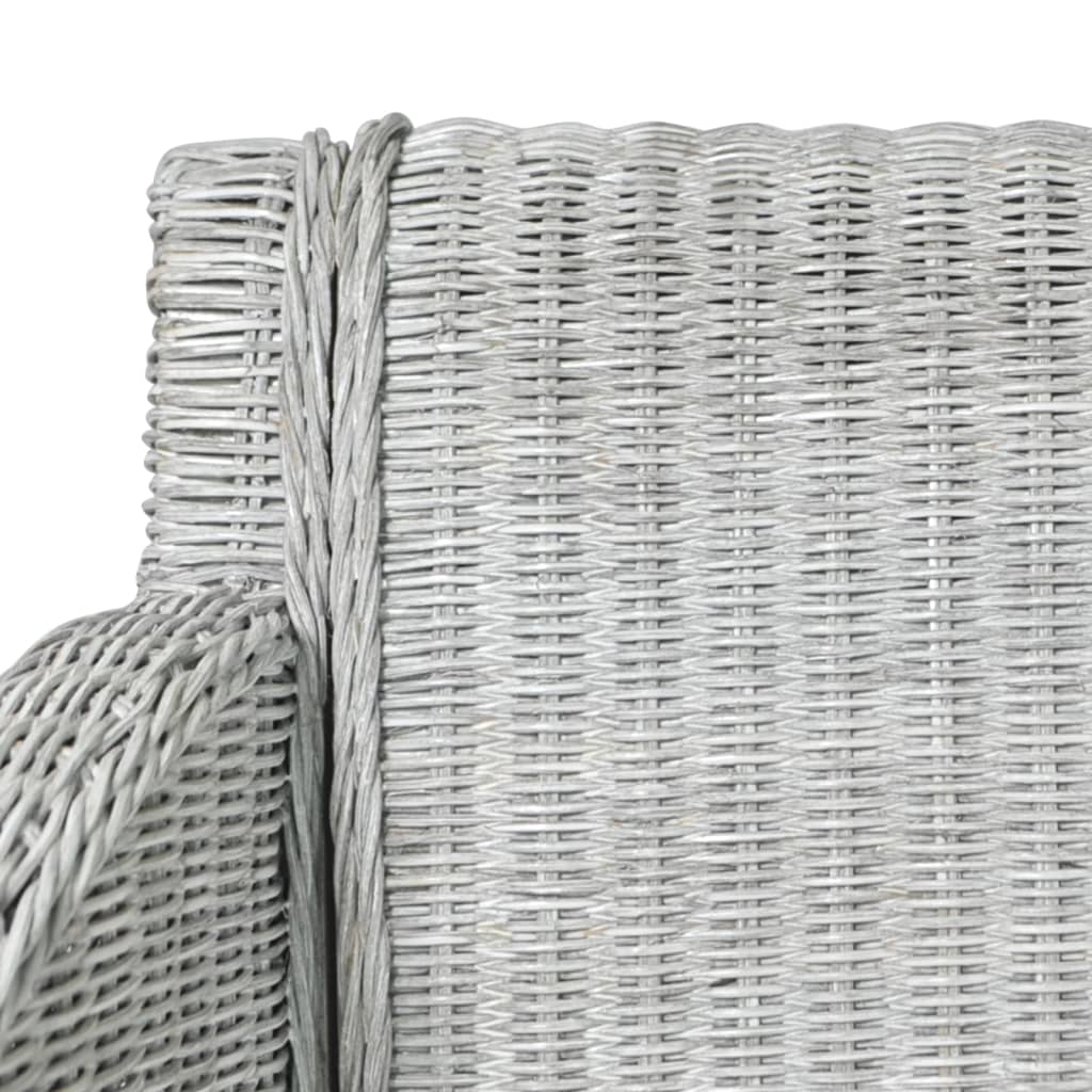 spisebordsstol med hynde naturlig rattan grå