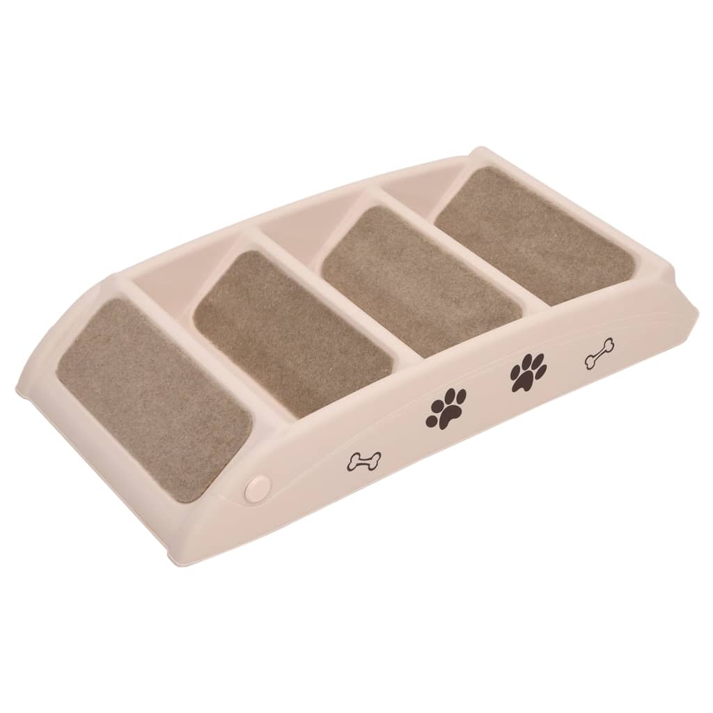 foldbar hundetrappe 62x40x49,5 cm cremefarvet