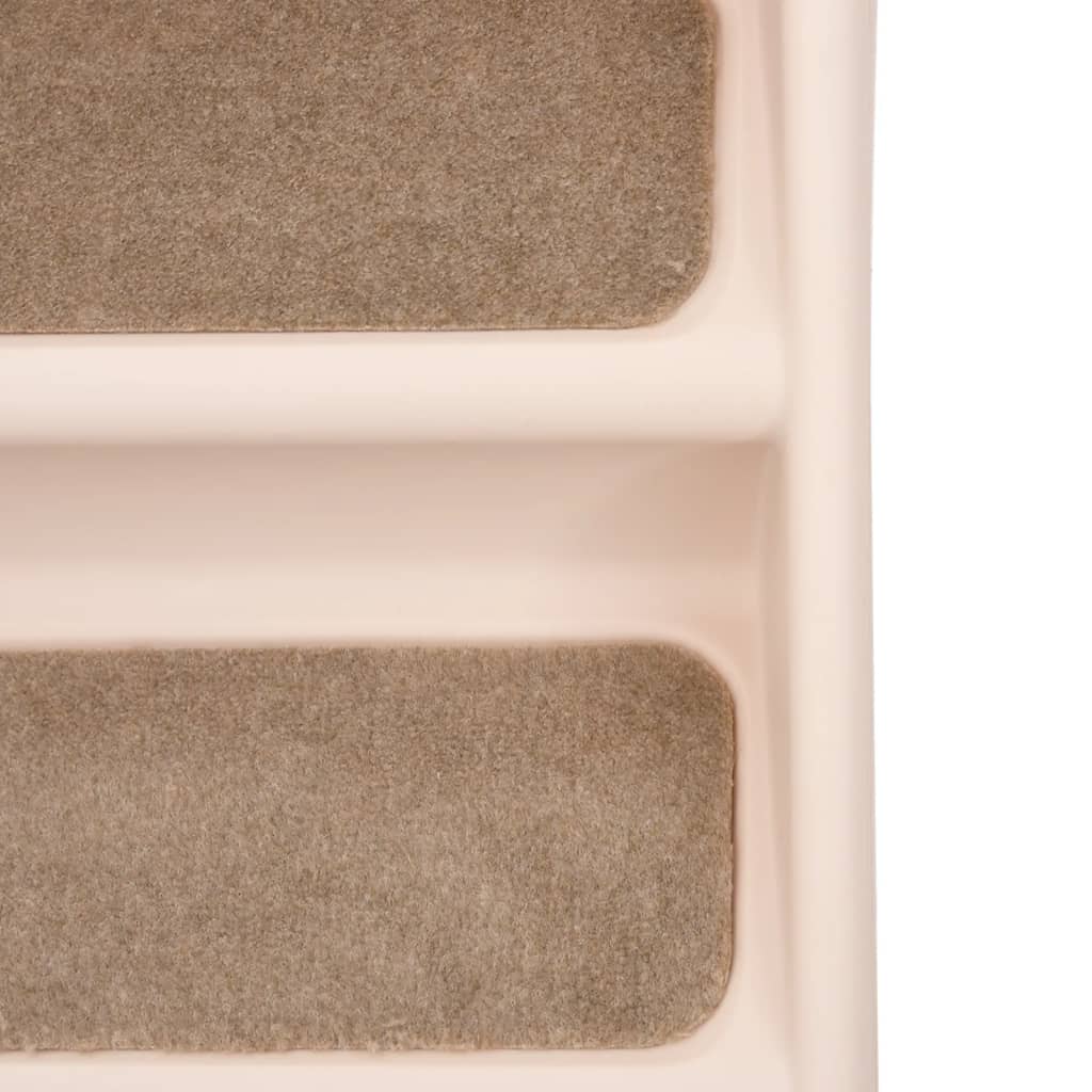 foldbar hundetrappe 62x40x49,5 cm cremefarvet