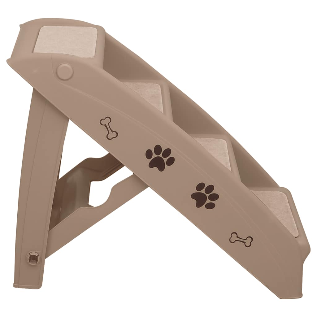 foldbar hundetrappe 62x40x49,5 cm brun