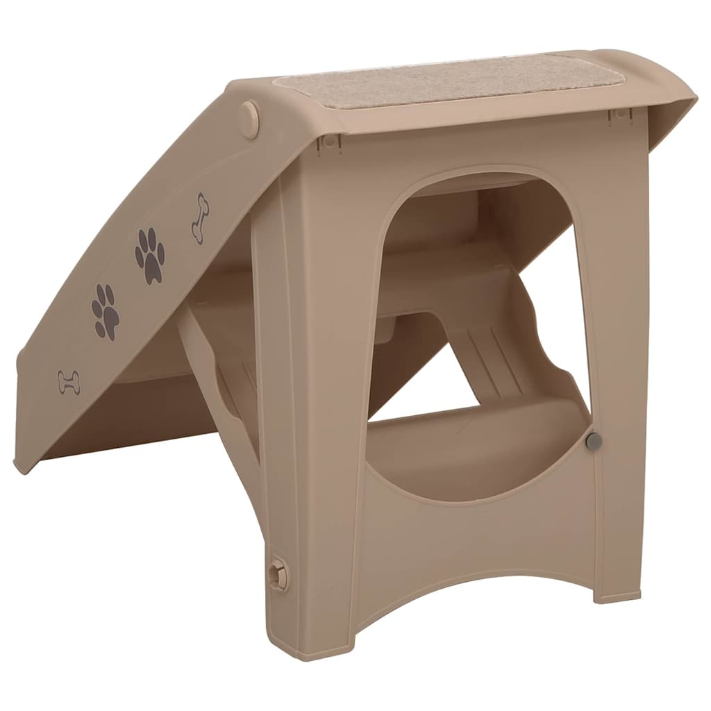 foldbar hundetrappe 62x40x49,5 cm brun