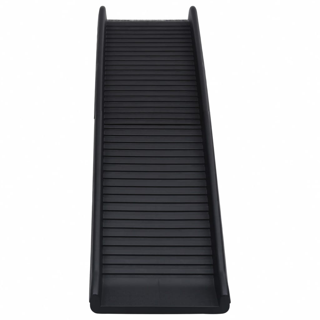 foldbar hunderampe 155,5x40x15,5 cm sort
