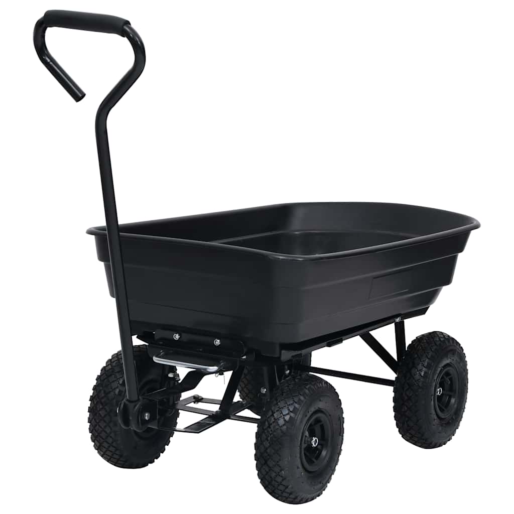 havevogn med vippelad 300 kg 75 l sort