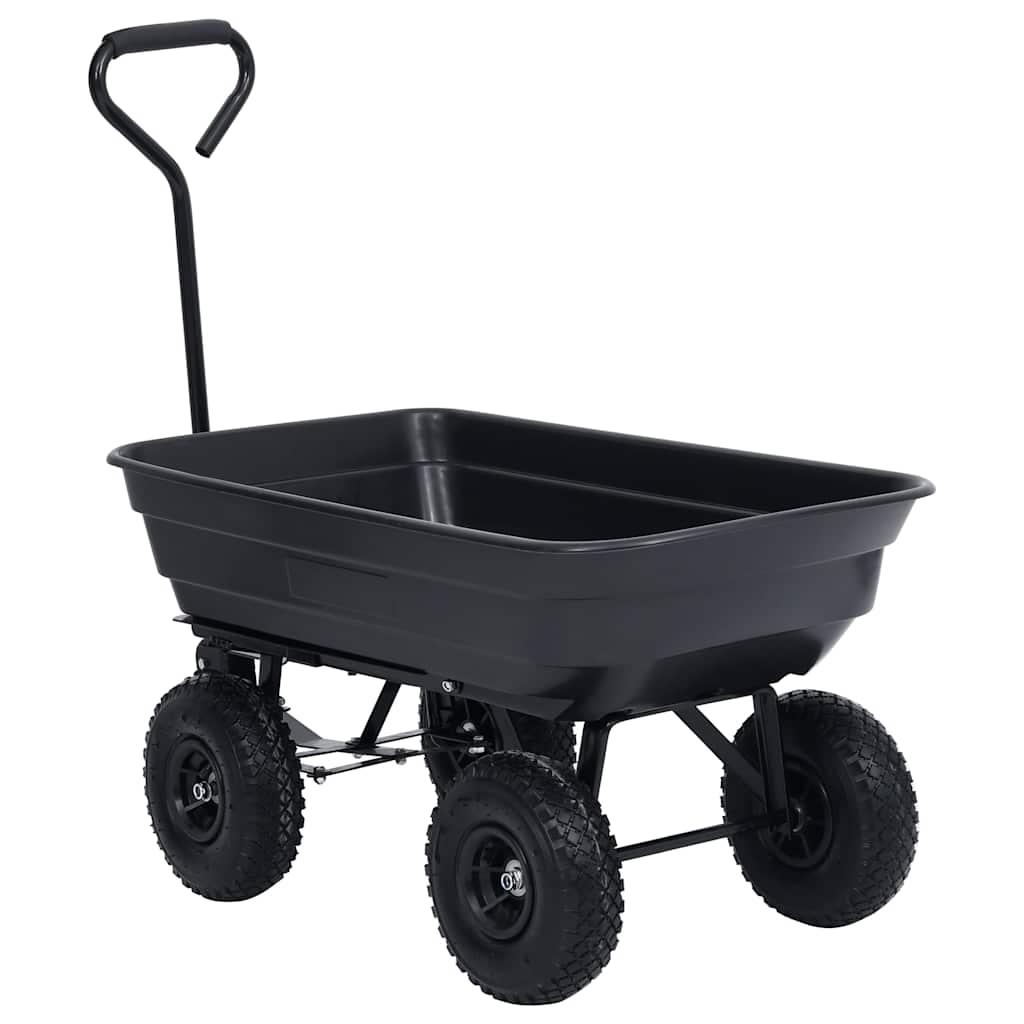 havevogn med vippelad 300 kg 75 l sort