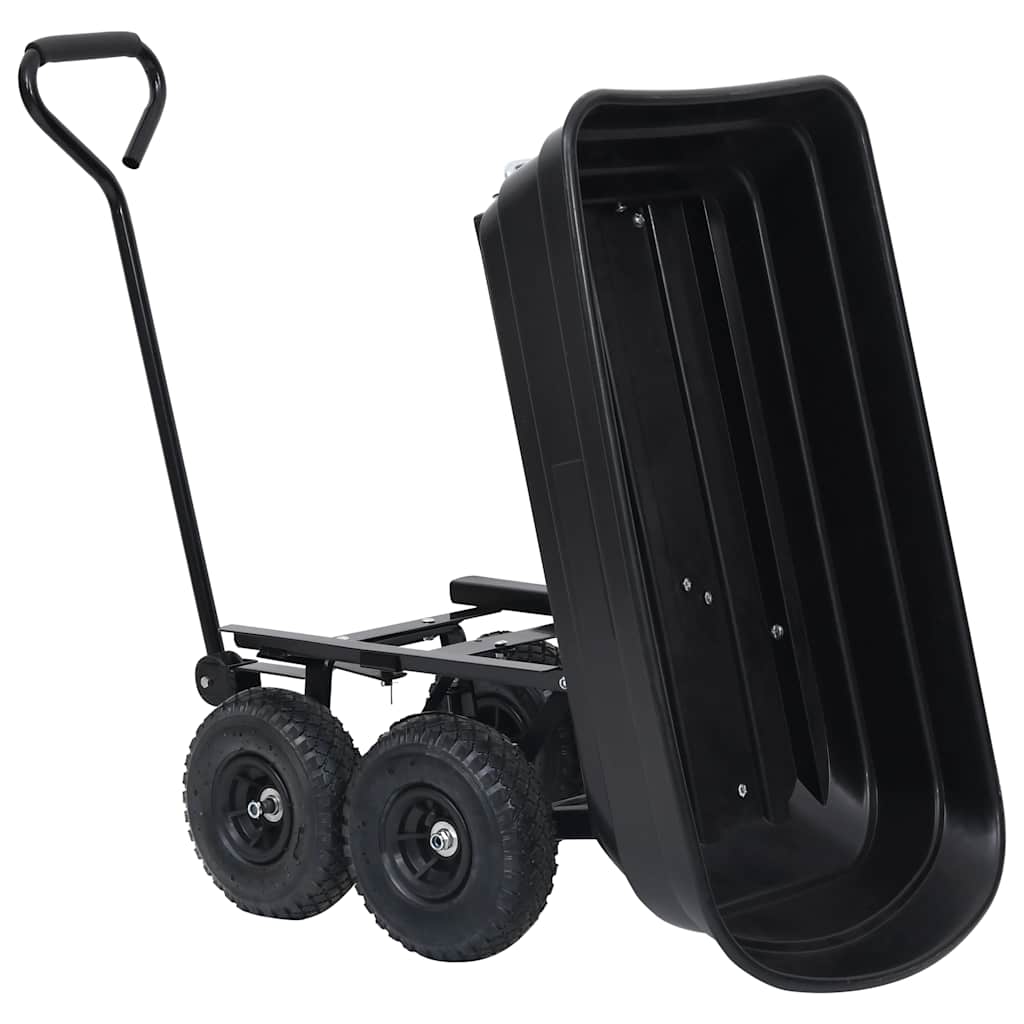 havevogn med vippelad 300 kg 75 l sort