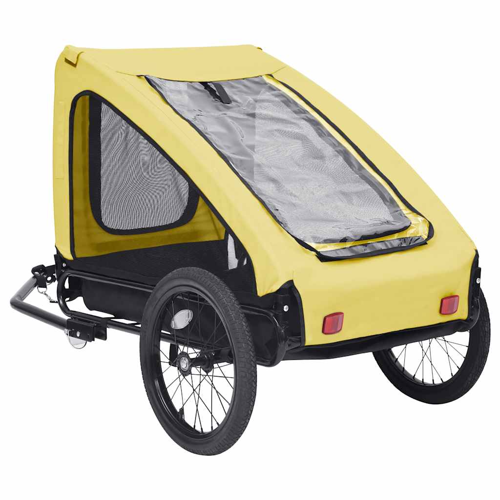 cykeltrailer til kæledyr gul og sort