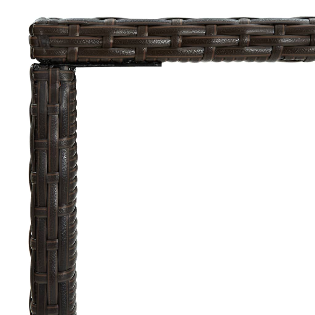 barbord til haven 70x70x110 cm polyrattan og glas brun