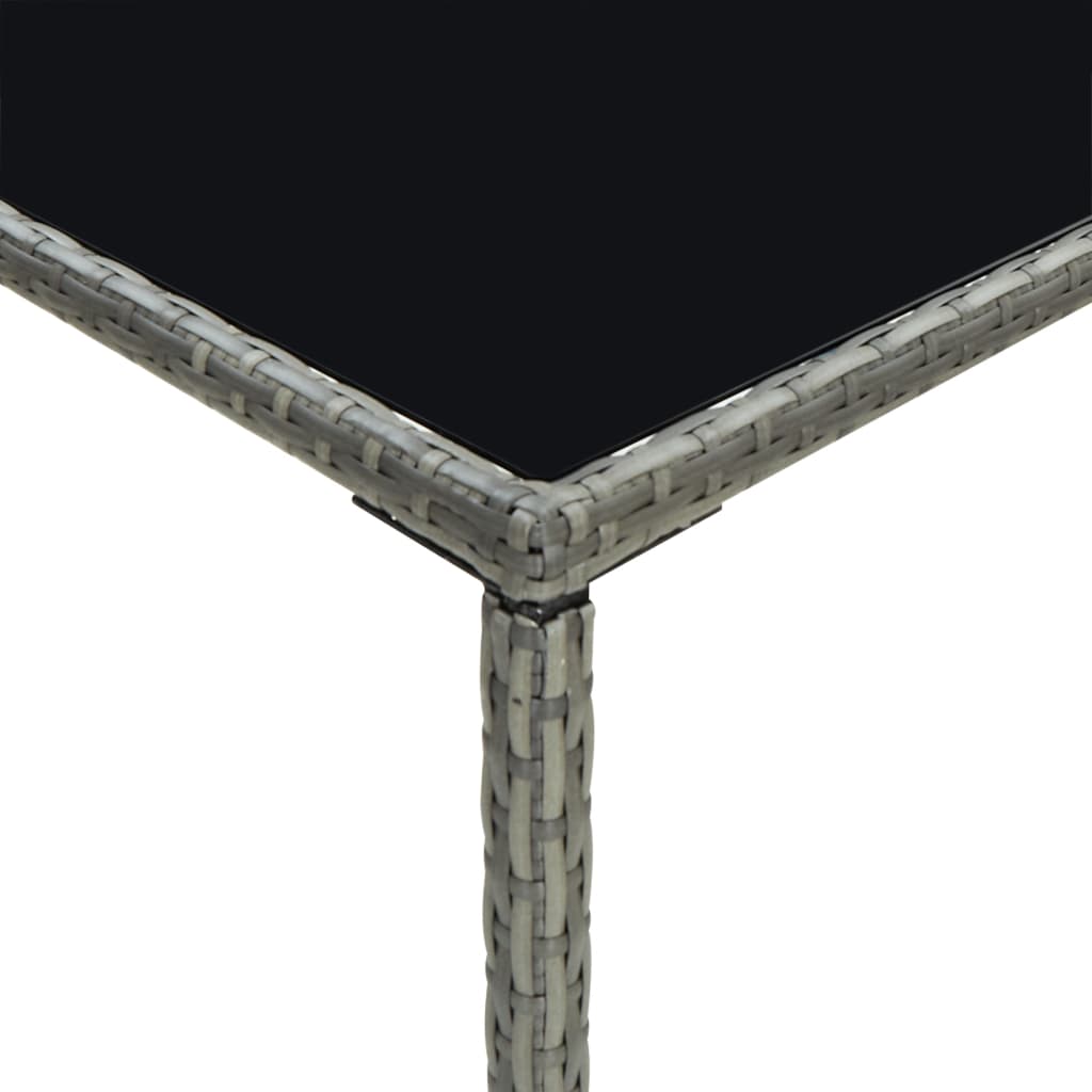 barbord til haven 70x70x110 cm polyrattan og glas grå