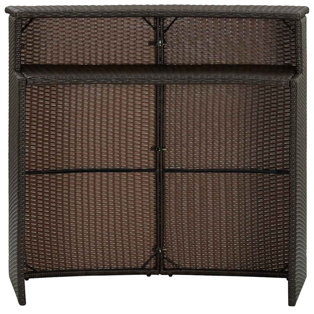 barbord til haven 120x55x110 cm polyrattan brun