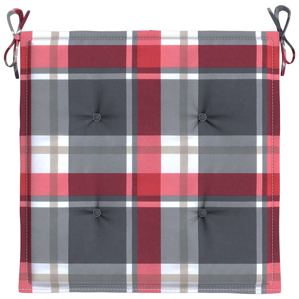 hynder til havestol 6 stk. 40x40x3 cm oxfordstof rødternet