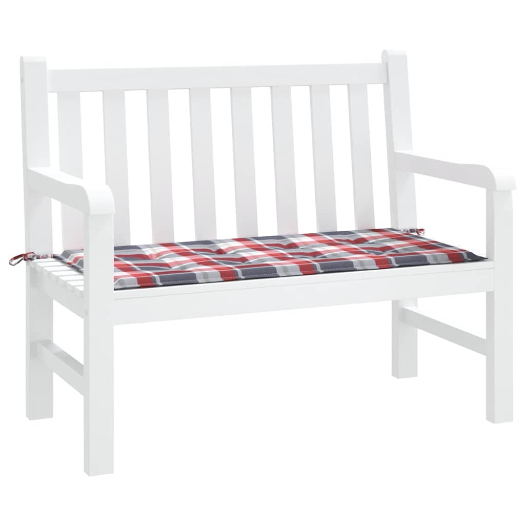 hynde til havebænk 120x50x3 cm oxfordstof ternet rød