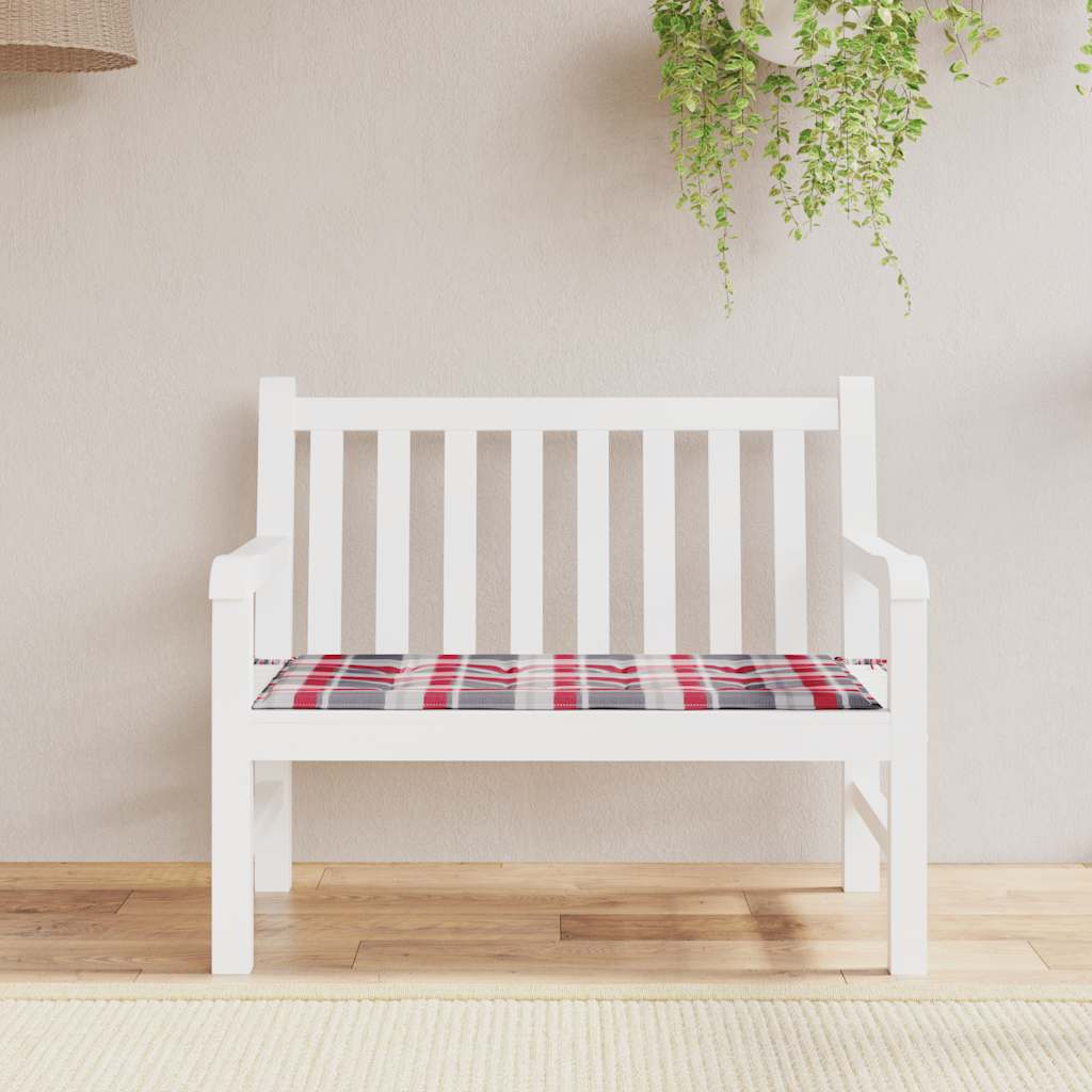 hynde til havebænk 120x50x3 cm oxfordstof ternet rød