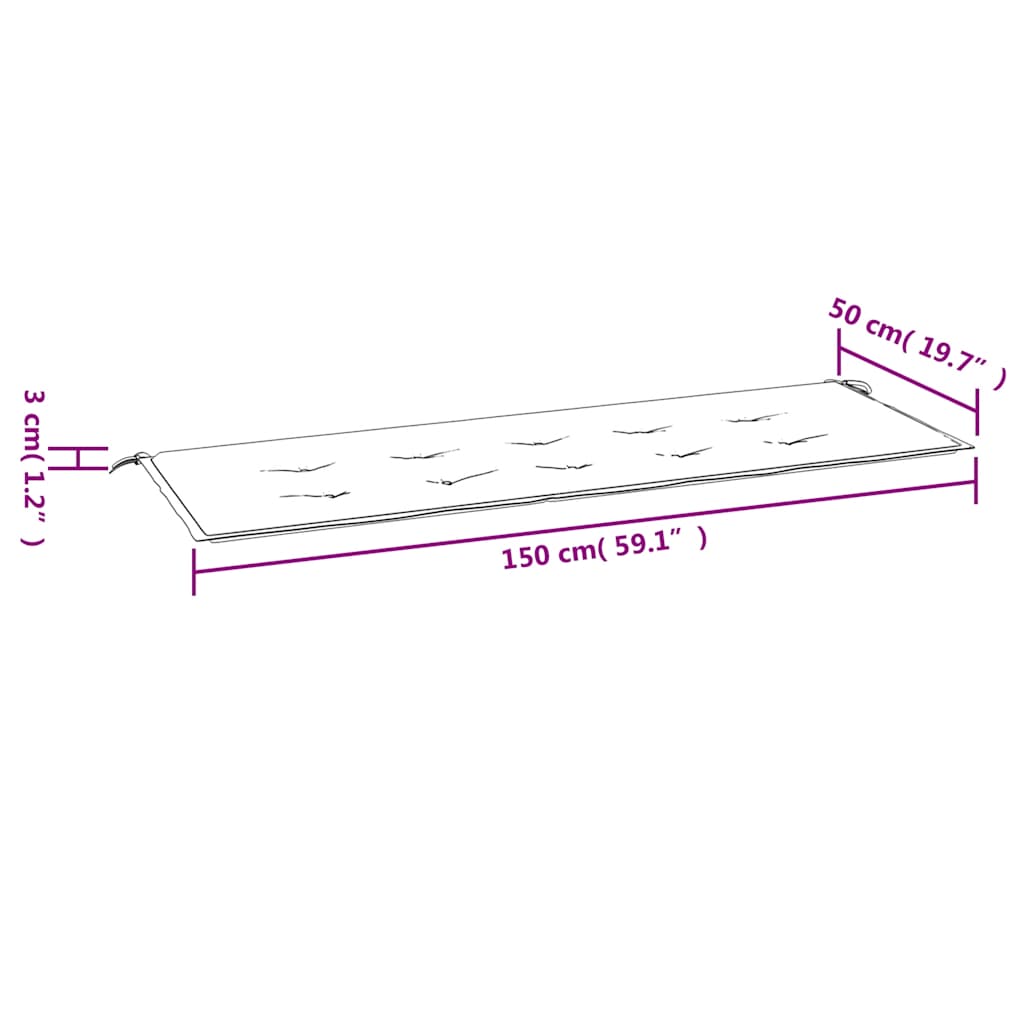 hynde til havebænk 150x50x3 cm stof lysegrøn