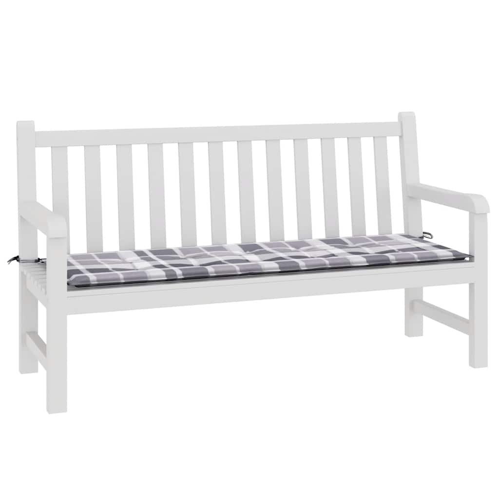 hynde til havebænk 150x50x3 cm oxfordstof ternet grå