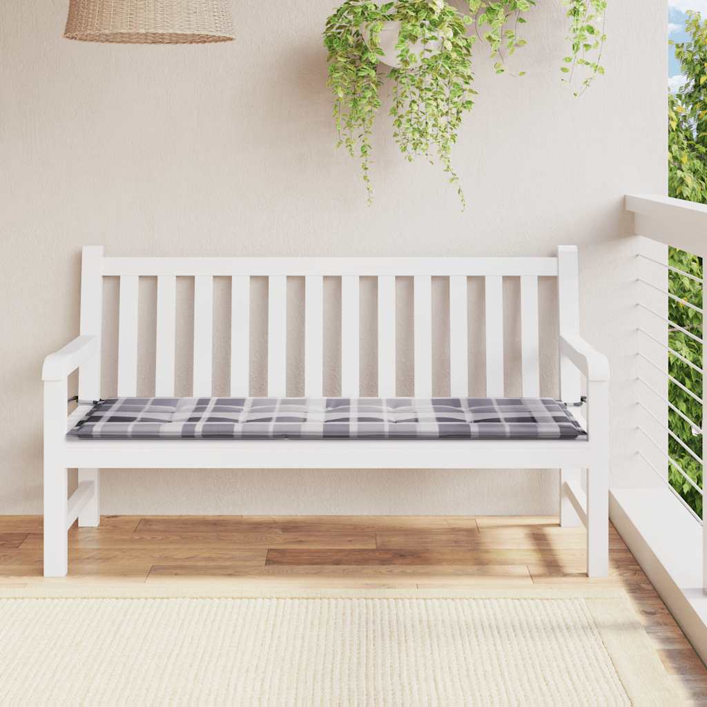 hynde til havebænk 150x50x3 cm oxfordstof ternet grå
