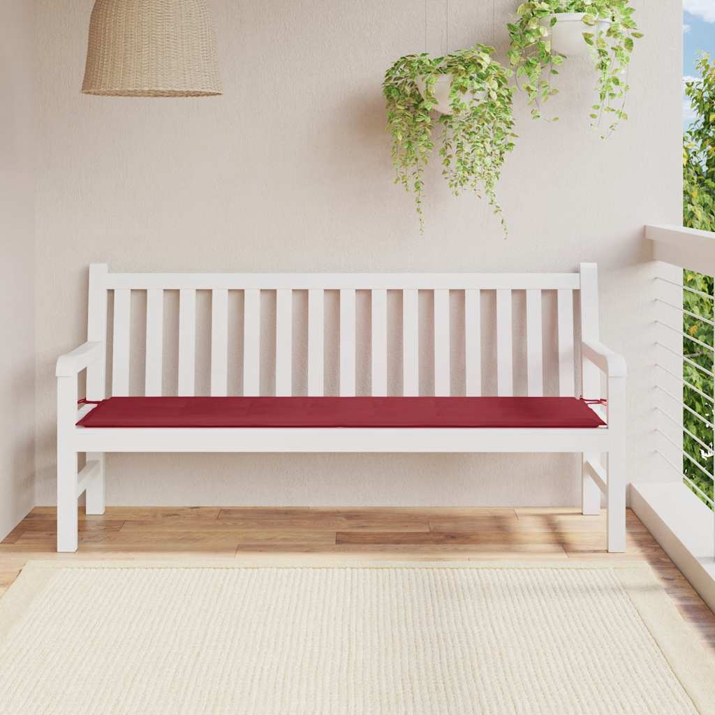 hynde til havebænk 180x50x3 cm oxfordstof vinrød