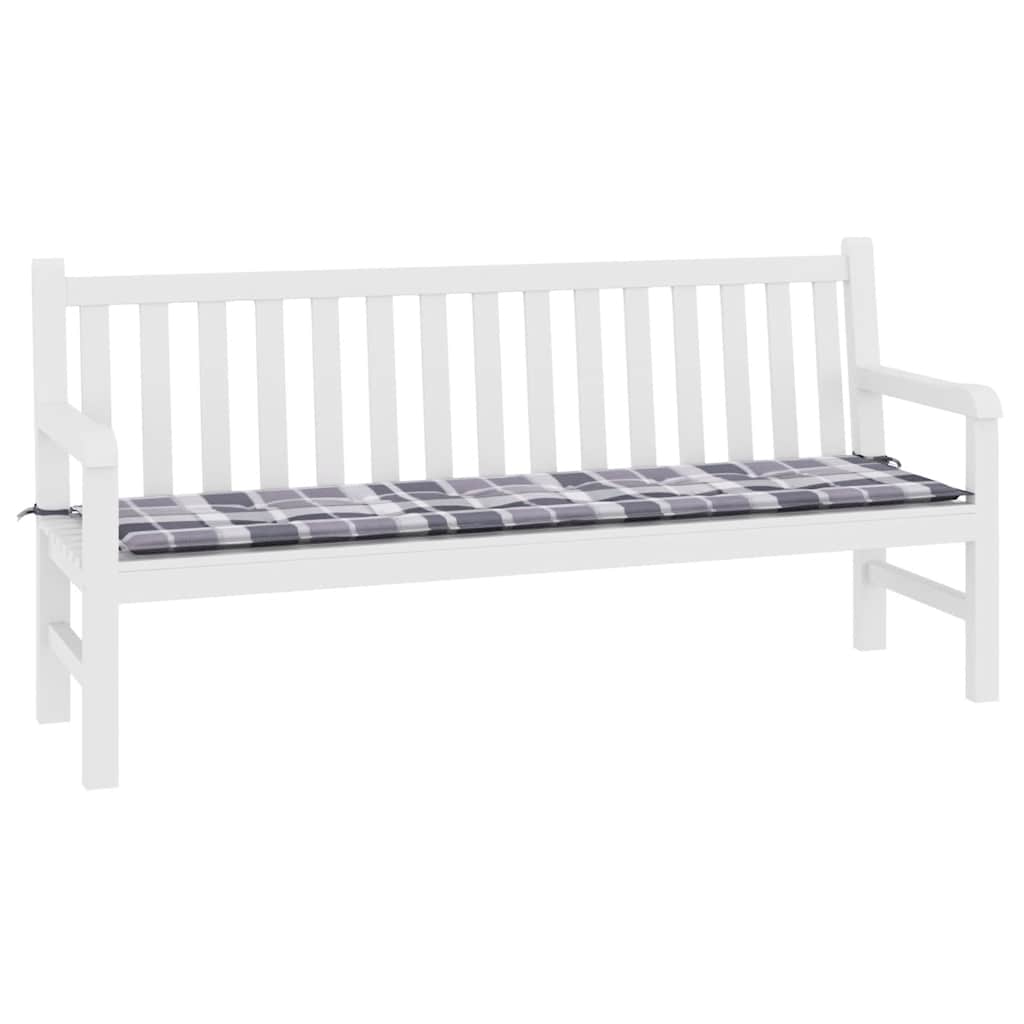 hynde til havebænk 180x50x3 cm oxfordstof ternet grå