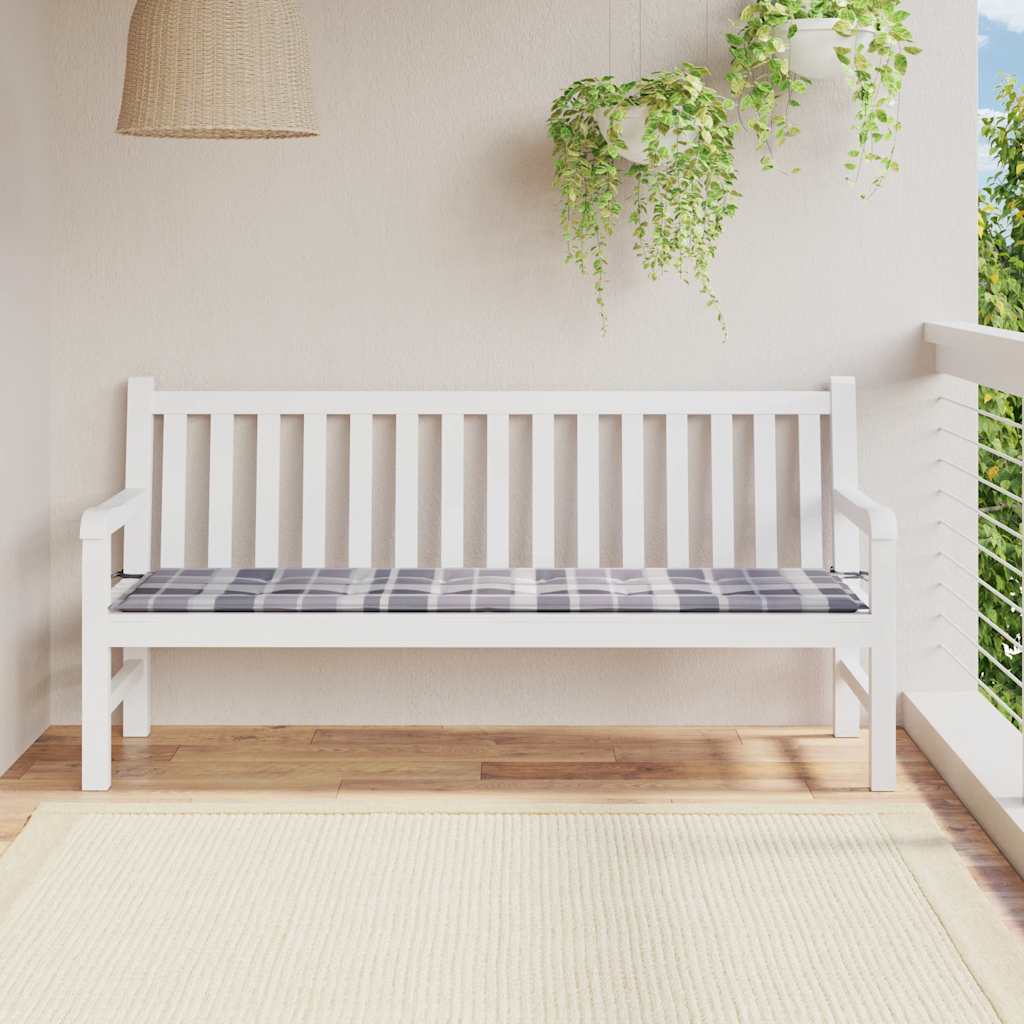 hynde til havebænk 180x50x3 cm oxfordstof ternet grå