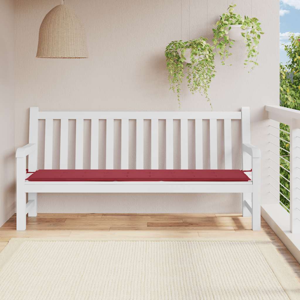 hynde til havebænk 200x50x3 cm oxfordstof vinrød