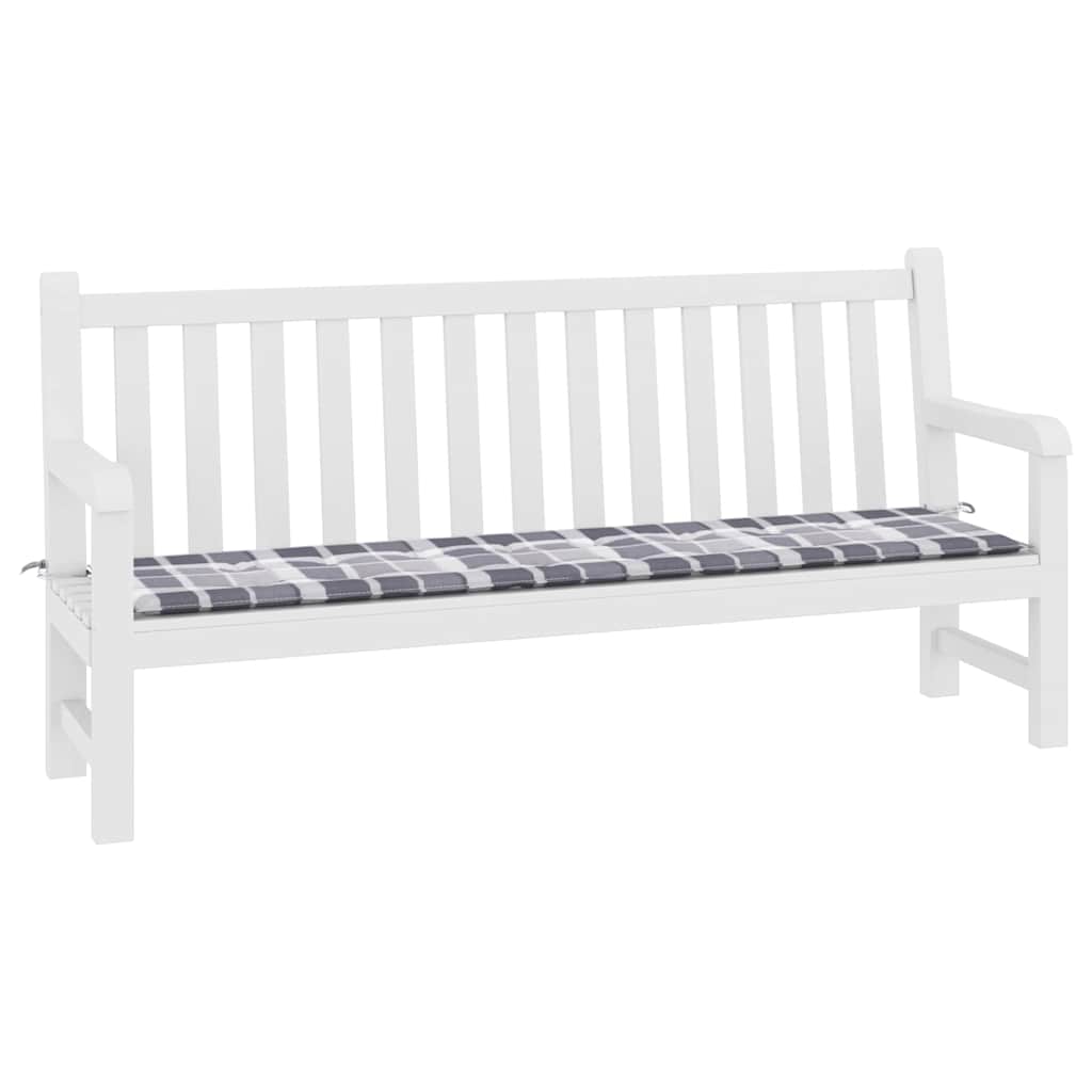hynde til havebænk 200x50x3 cm oxfordstof ternet grå