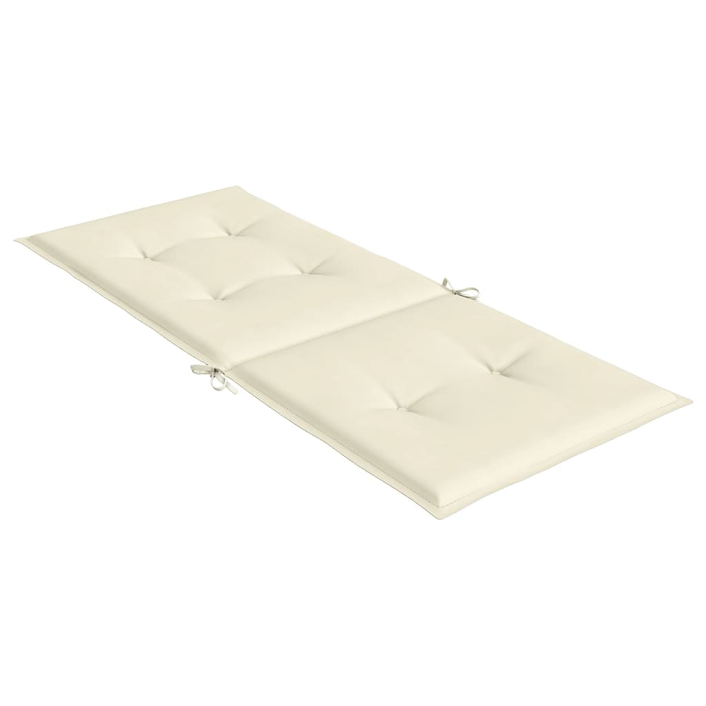 stolehynder m. høj ryg 6 stk. 120x50x3 cm stof cremefarvet