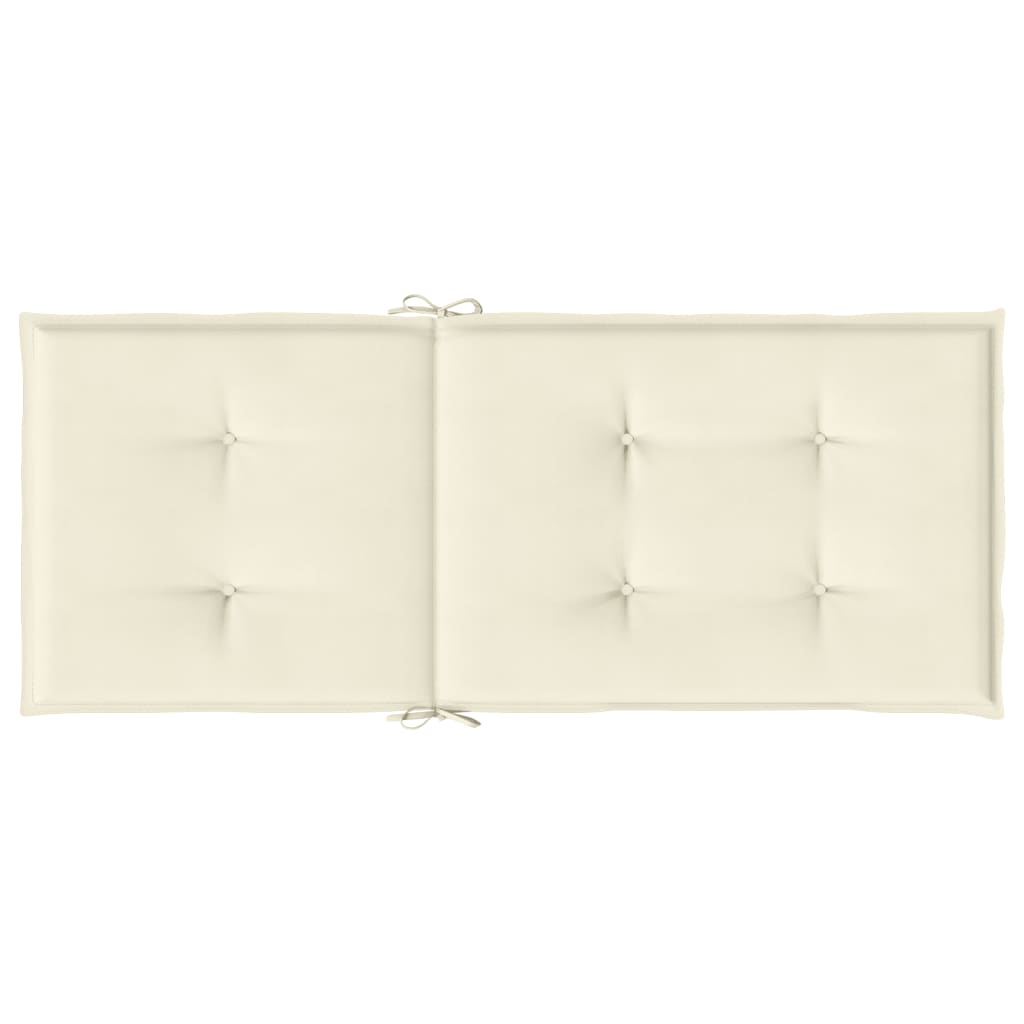 stolehynder m. høj ryg 6 stk. 120x50x3 cm stof cremefarvet