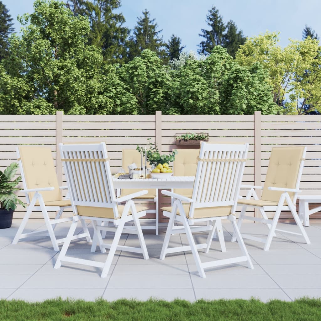 stolehynder m. høj ryg 6 stk. 120x50x3 cm stof beige