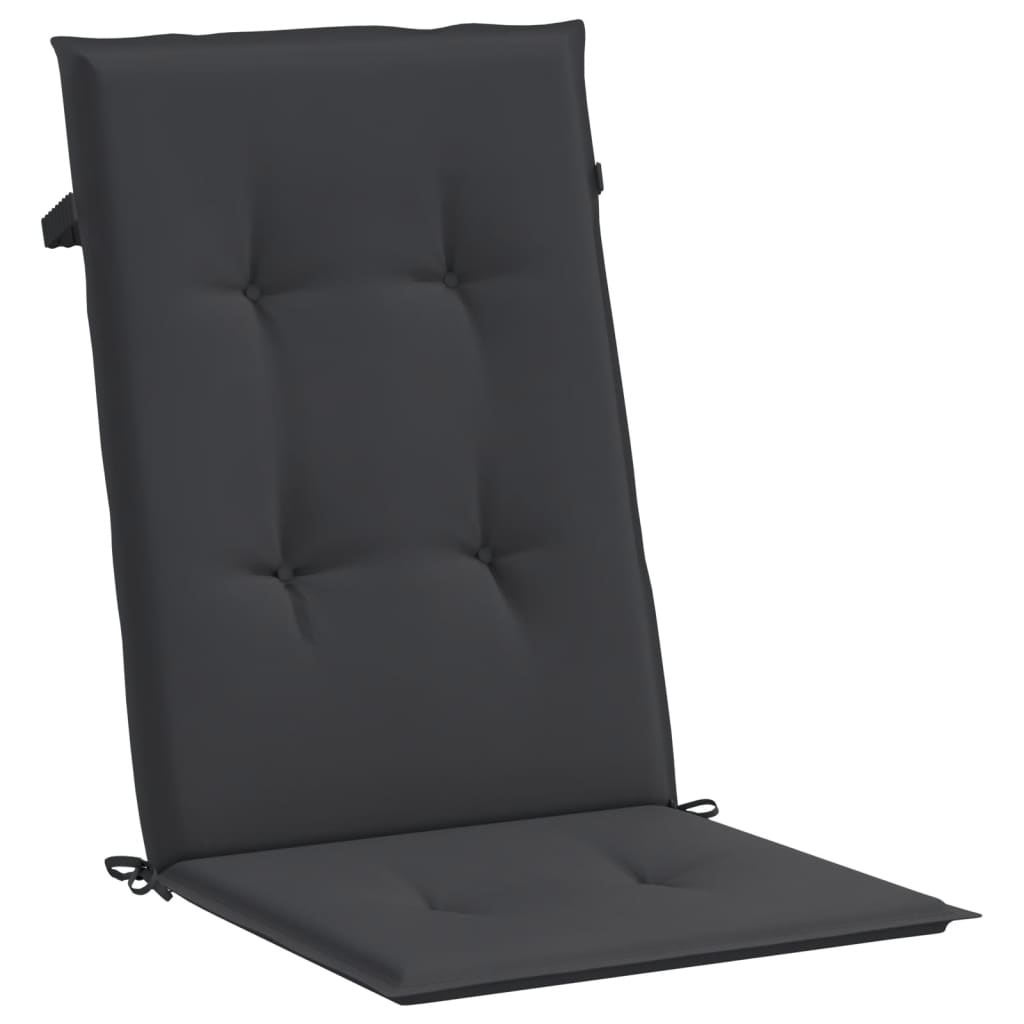 stolehynder m. høj ryg 6 stk. 120x50x3 cm stof sort