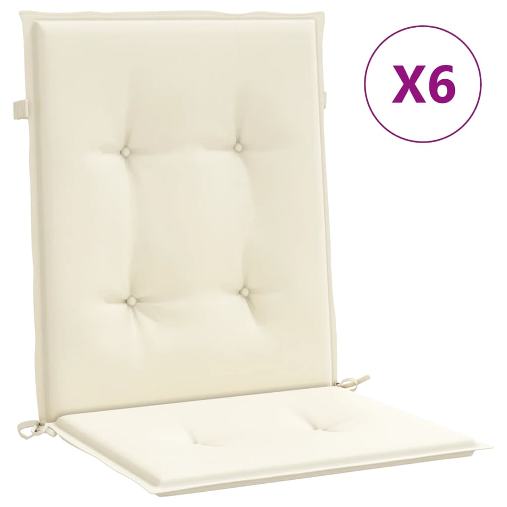 Have stol puder 6 stk. Cremefarvet 100 x 50 x 3 cm
