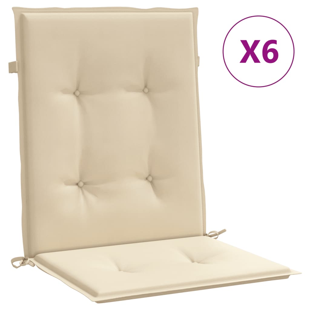 Have stol puder 6 stk. Beige 100 x 50 x 3 cm