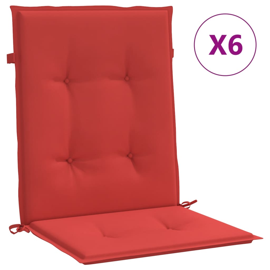 Have stol puder 6 stk. Rød 100 x 50 x 3 cm