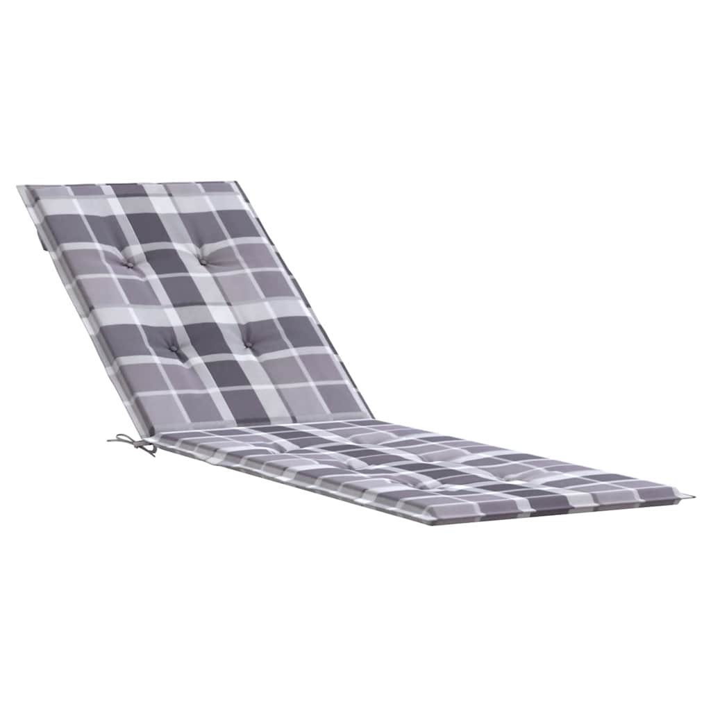 hynde til dækstol (75+105)x50x4 cm gråternet mønster