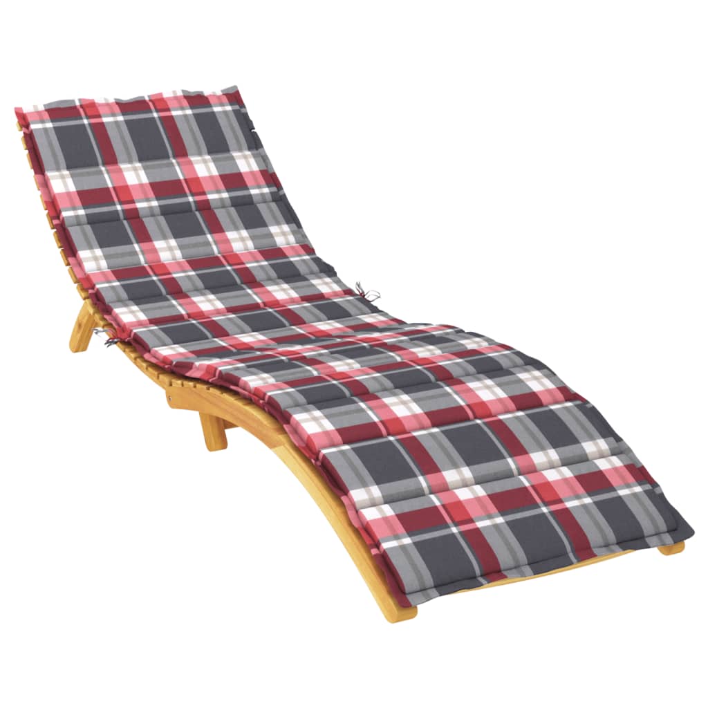 hynde til liggestol 200x60x3 cm oxfordstof rødternet