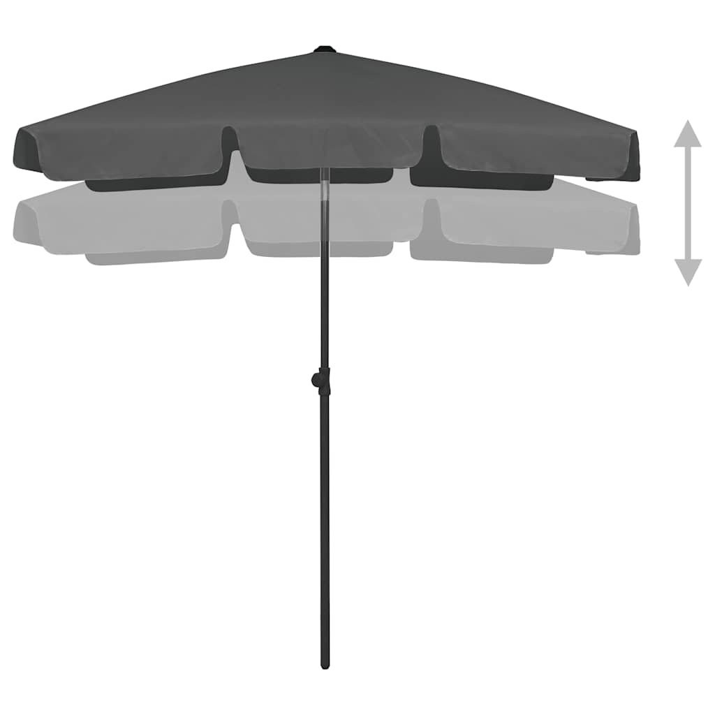 strandparasol 180x120 cm antracitgrå