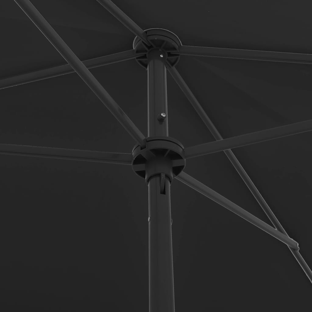 strandparasol 200x125 cm sort