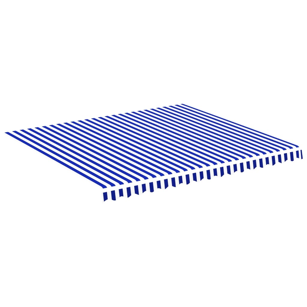 udskiftningsdug til markise 400x350 cm polyester blå og hvid