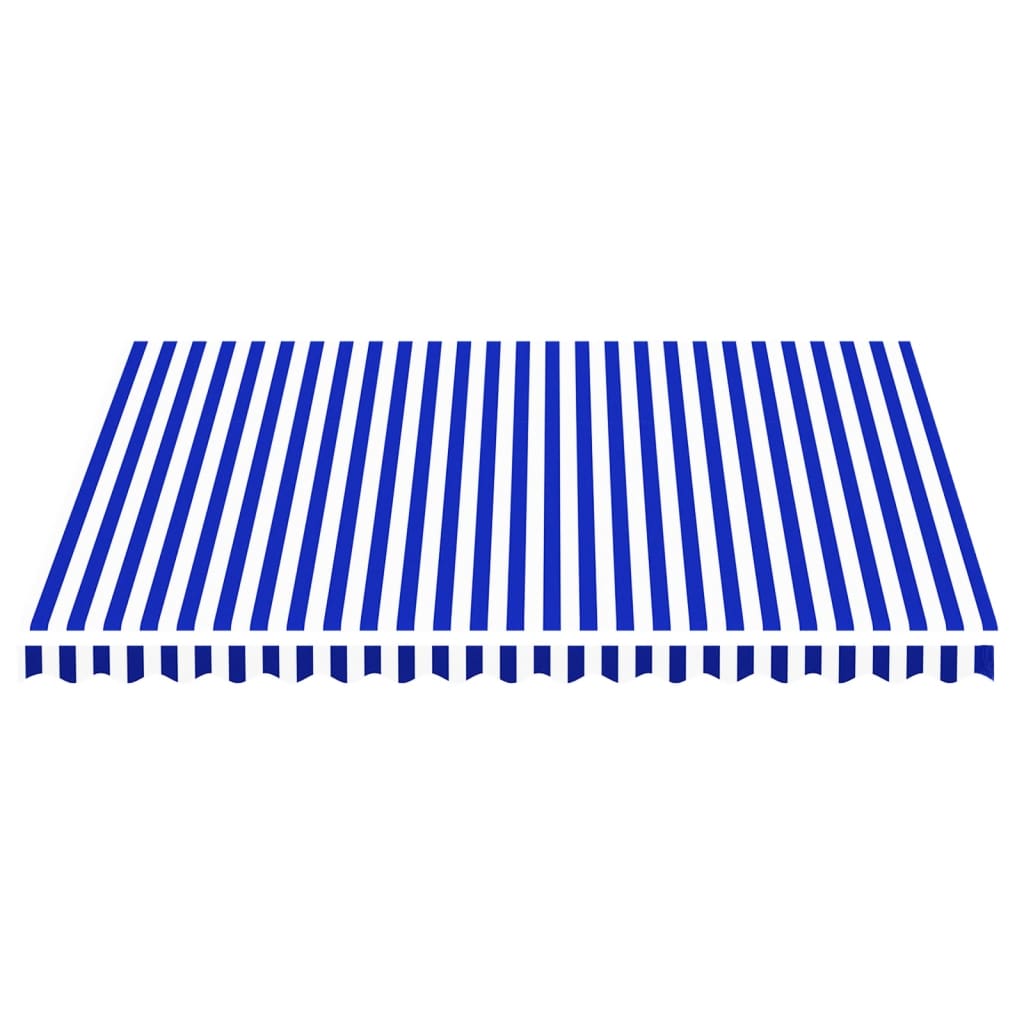 udskiftningsdug til markise 400x350 cm polyester blå og hvid