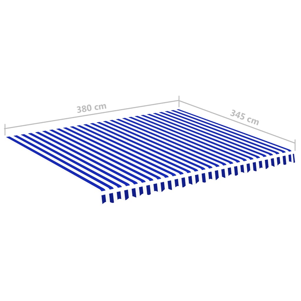 udskiftningsdug til markise 400x350 cm polyester blå og hvid