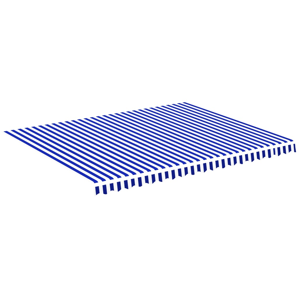 udskiftningsdug til markise 450x350 cm polyester blå og hvid