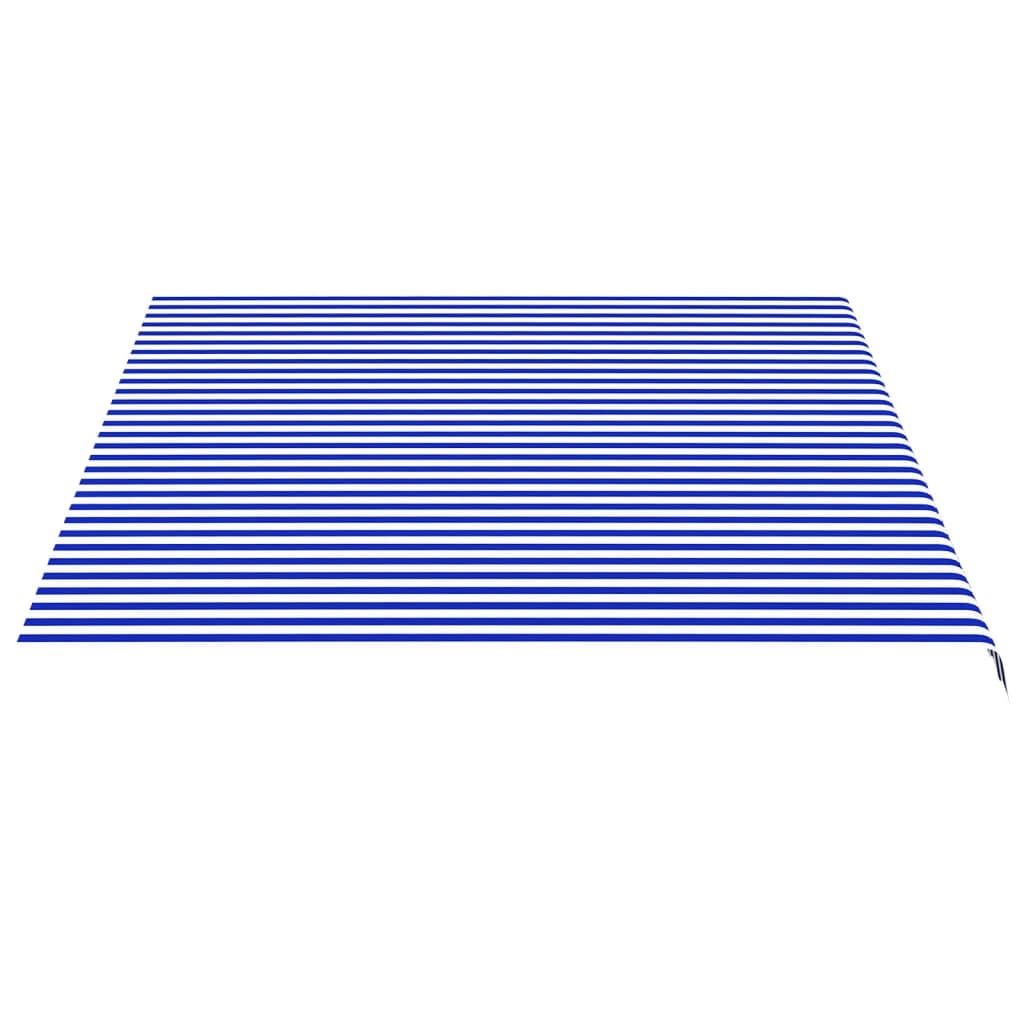 udskiftningsdug til markise 450x350 cm polyester blå og hvid