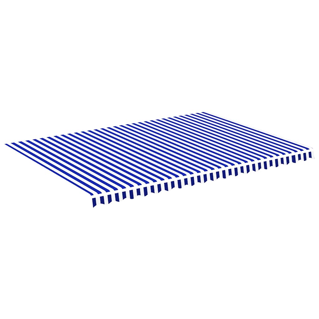udskiftningsdug til markise 500x350 cm polyester blå og hvid