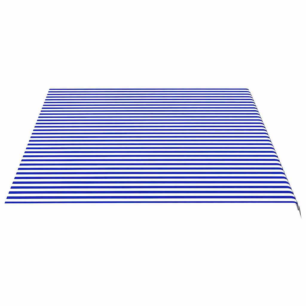udskiftningsdug til markise 500x350 cm polyester blå og hvid