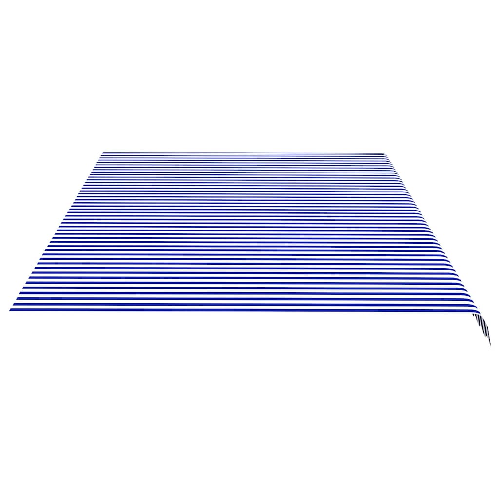 udskiftningsdug til markise 600x350 cm polyester blå og hvid