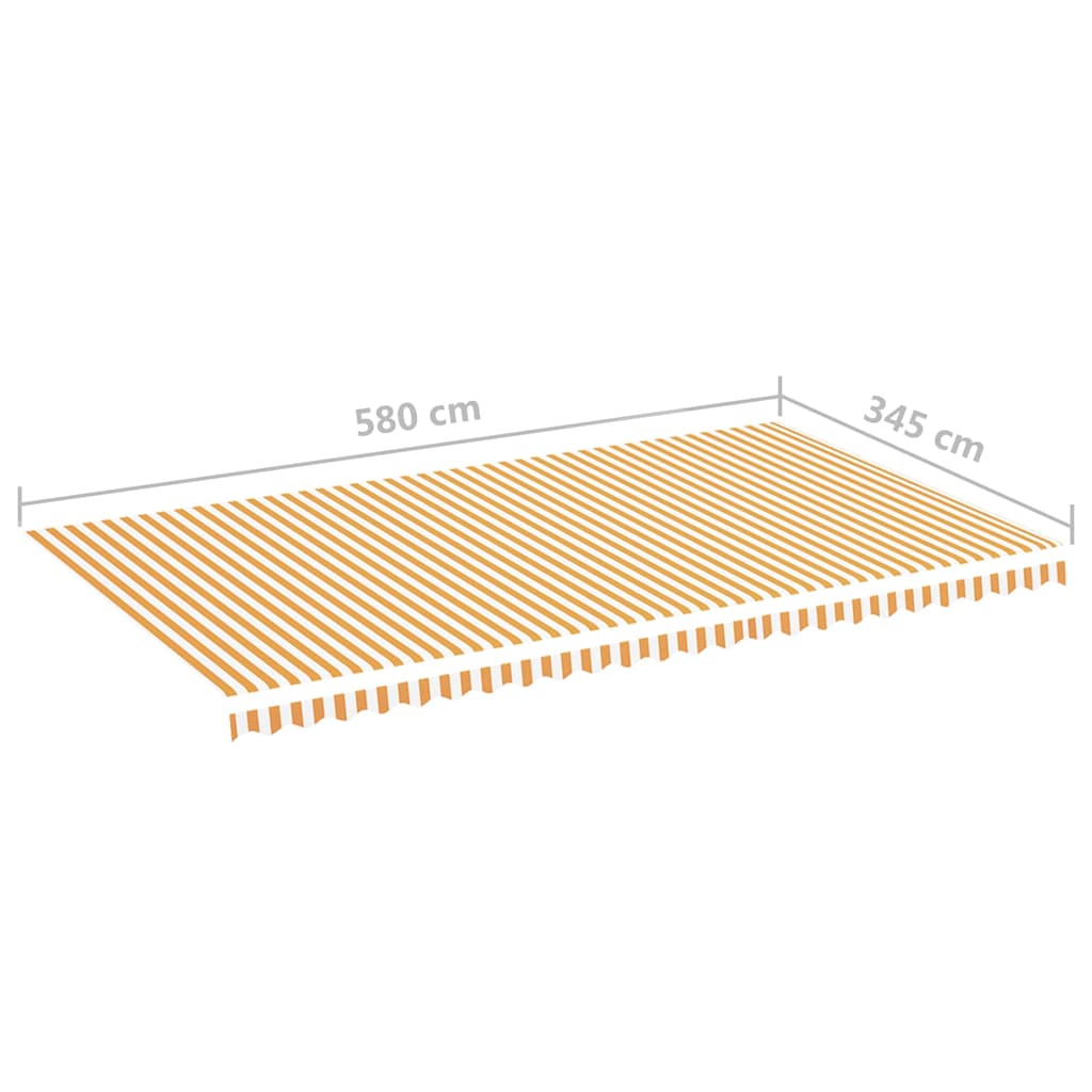 udskiftningsdug til markise 600x350 cm polyester gul og hvid
