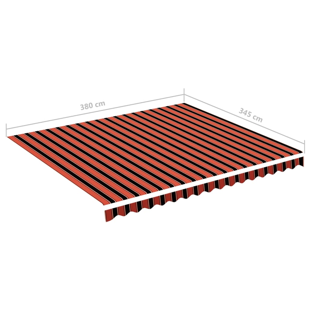 udskiftningsdug til markise 400x350 cm polyester orange og brun
