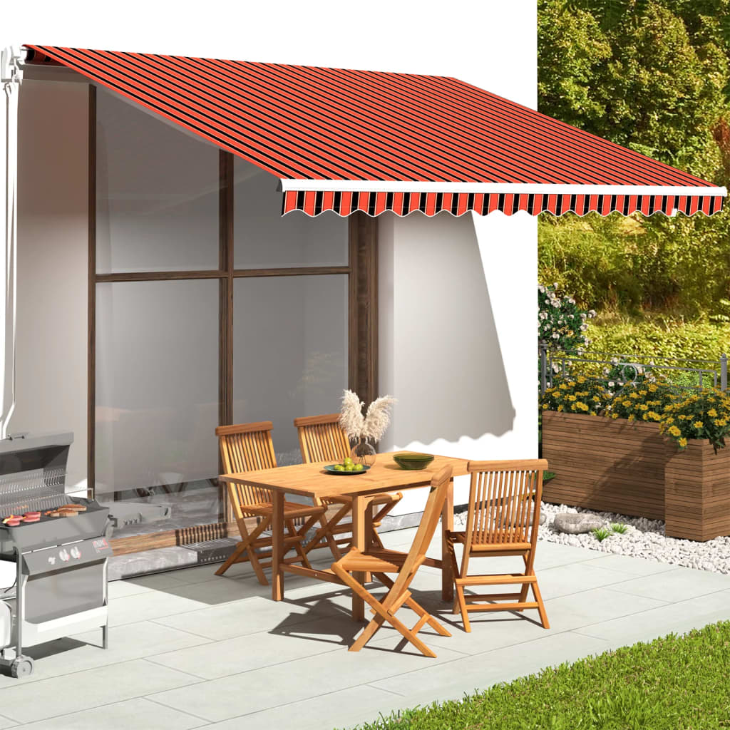 udskiftningsdug til markise 450x350 cm polyester orange og brun