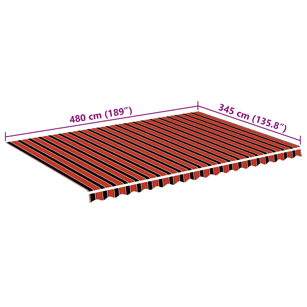 udskiftningsdug til markise 500x350 cm polyester orange og brun