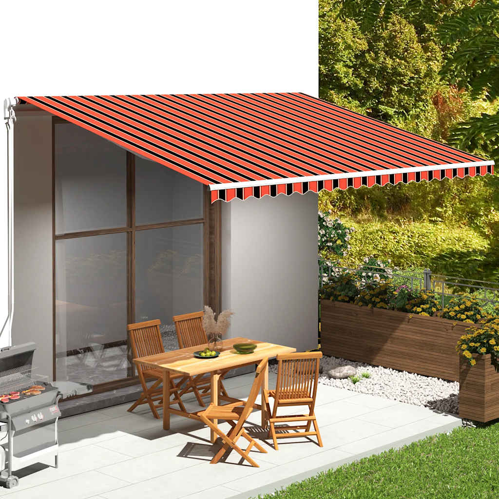 udskiftningsdug til markise 500x350 cm polyester orange og brun