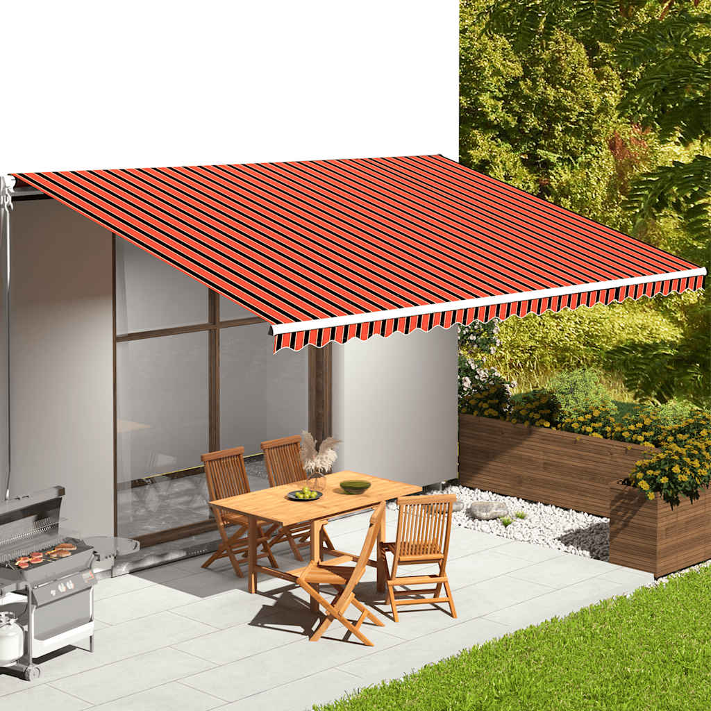 udskiftningsdug til markise 600x350 cm polyester orange og brun