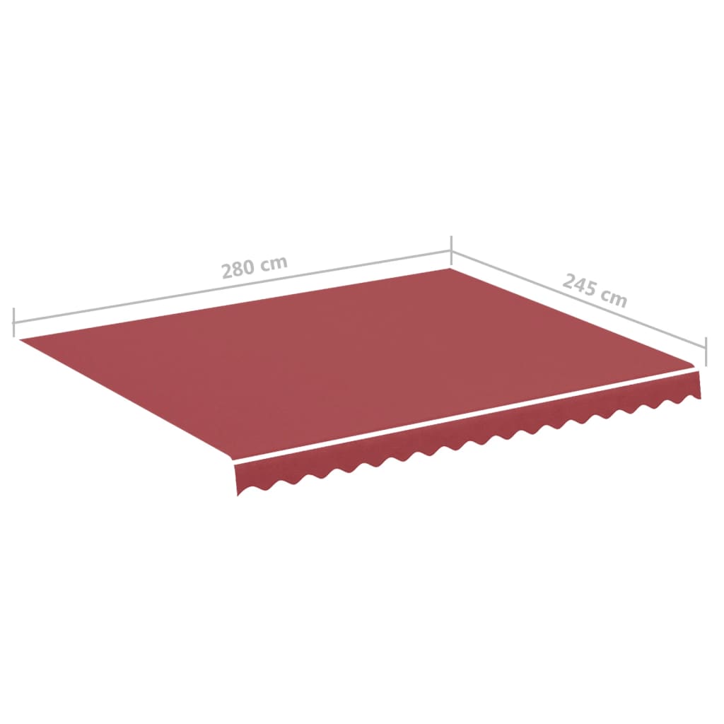 udskiftningsdug til markise 300x250 cm polyester bordeauxfarvet